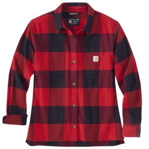 NEW CARHARTT WOMEN'S RUGGED FLEX® LOOSE FIT MIDWEIGHT FLANNEL LONG-SLEEVE